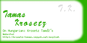 tamas krosetz business card